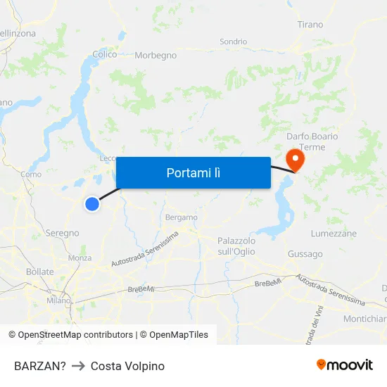 BARZAN? to Costa Volpino map