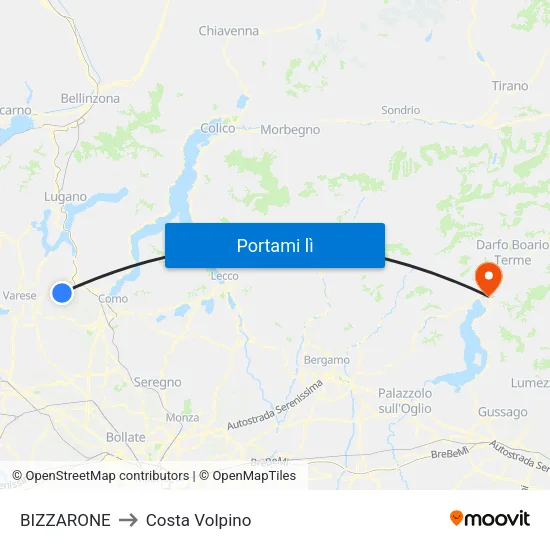 BIZZARONE to Costa Volpino map