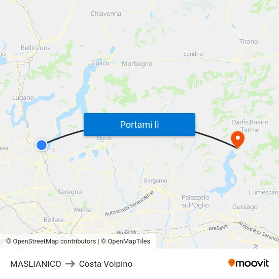 MASLIANICO to Costa Volpino map