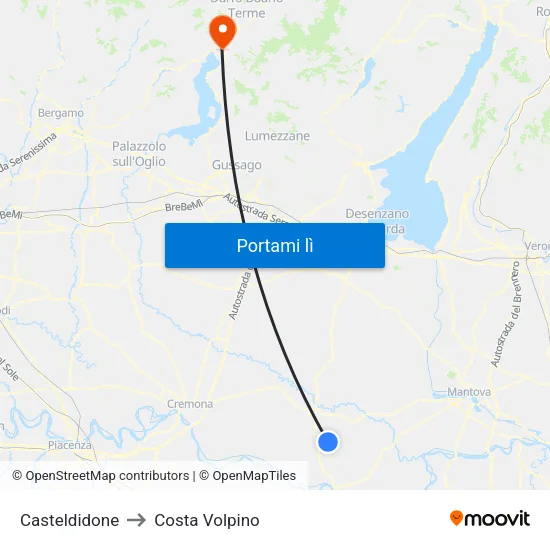 Casteldidone to Costa Volpino map
