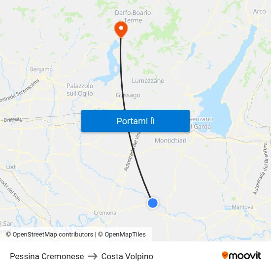 Pessina Cremonese to Costa Volpino map