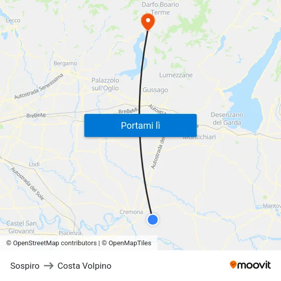 Sospiro to Costa Volpino map