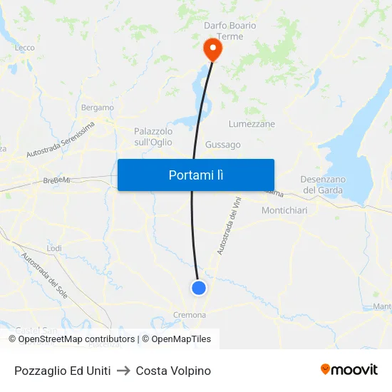 Pozzaglio Ed Uniti to Costa Volpino map