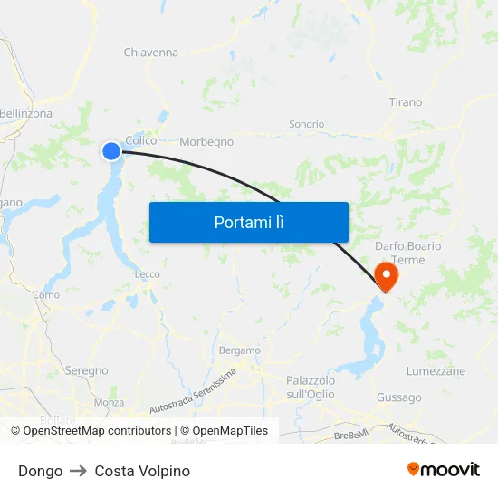 Dongo to Costa Volpino map