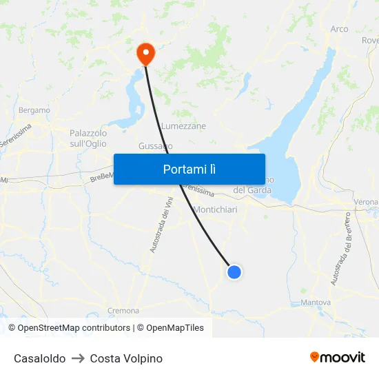 Casaloldo to Costa Volpino map
