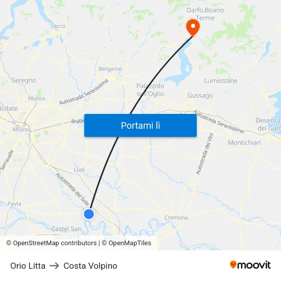 Orio Litta to Costa Volpino map