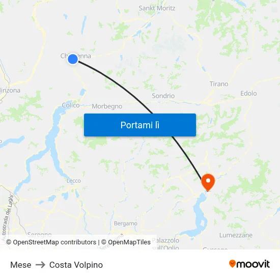 Mese to Costa Volpino map