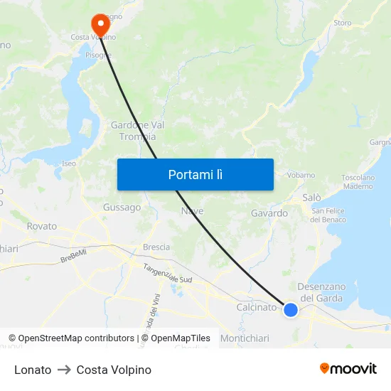 Lonato to Costa Volpino map
