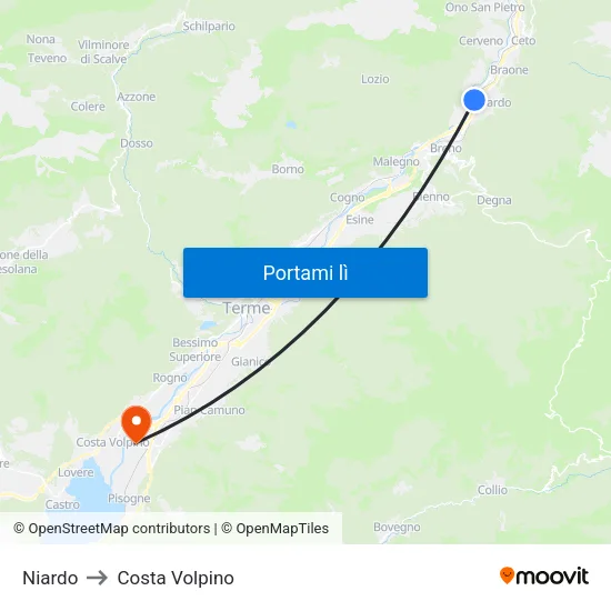 Niardo to Costa Volpino map