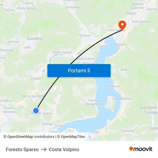 Foresto Sparso to Costa Volpino map