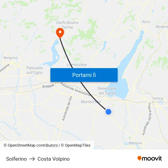 Solferino to Costa Volpino map