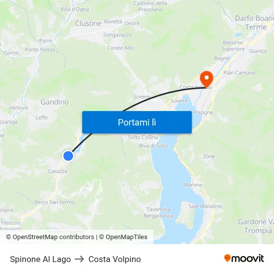 Spinone Al Lago to Costa Volpino map