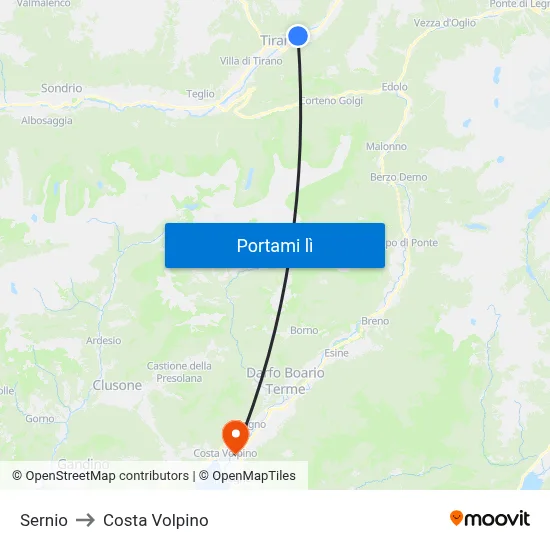 Sernio to Costa Volpino map