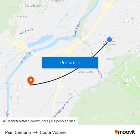 Pian Camuno to Costa Volpino map