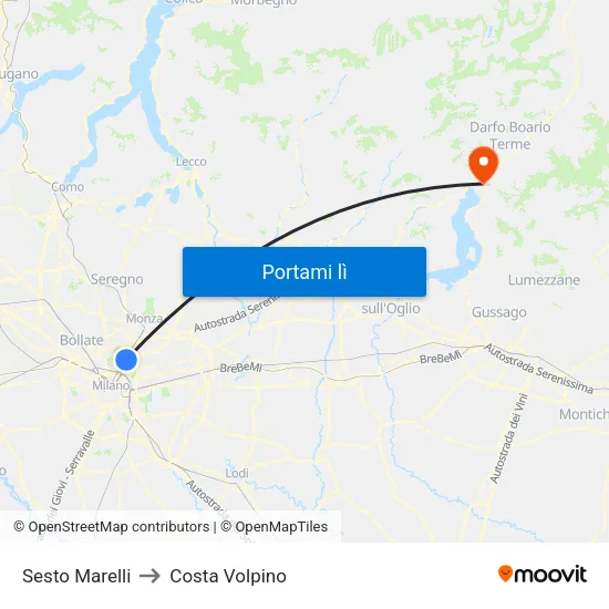 Sesto Marelli to Costa Volpino map