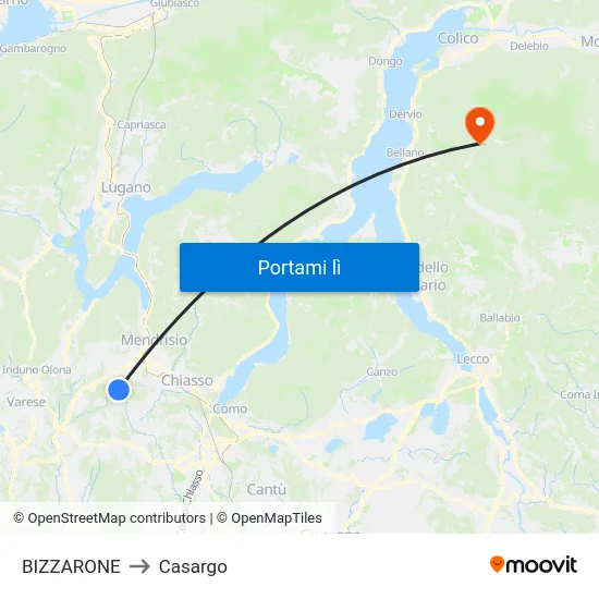BIZZARONE to Casargo map