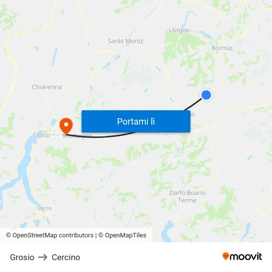 Grosio to Cercino map