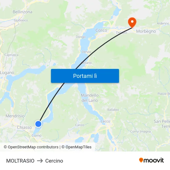 MOLTRASIO to Cercino map