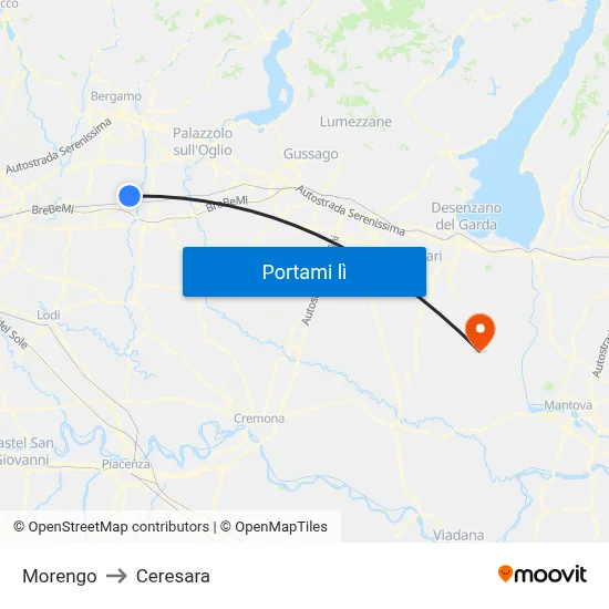 Morengo to Ceresara map