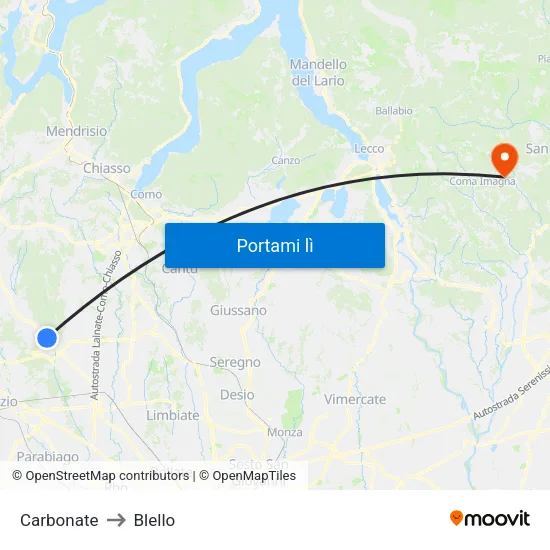 Carbonate to Blello map