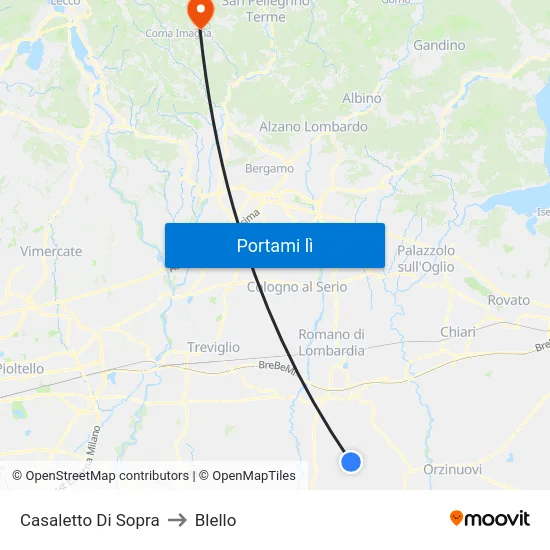 Casaletto Di Sopra to Blello map