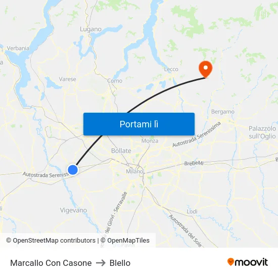 Marcallo Con Casone to Blello map