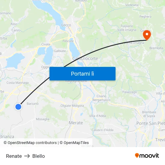 Renate to Blello map