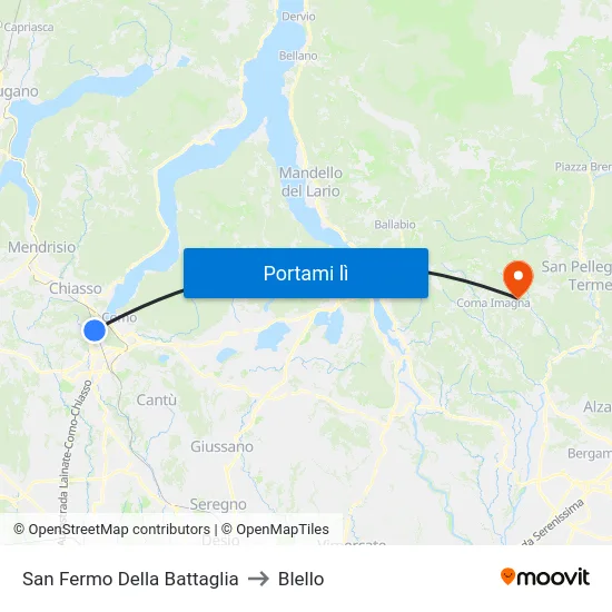 San Fermo Della Battaglia to Blello map