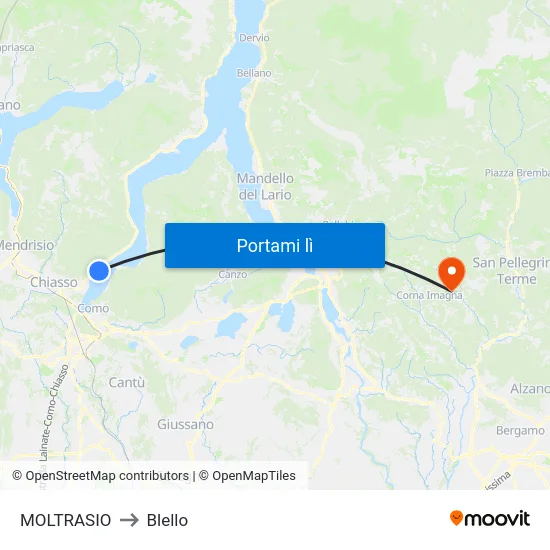 MOLTRASIO to Blello map