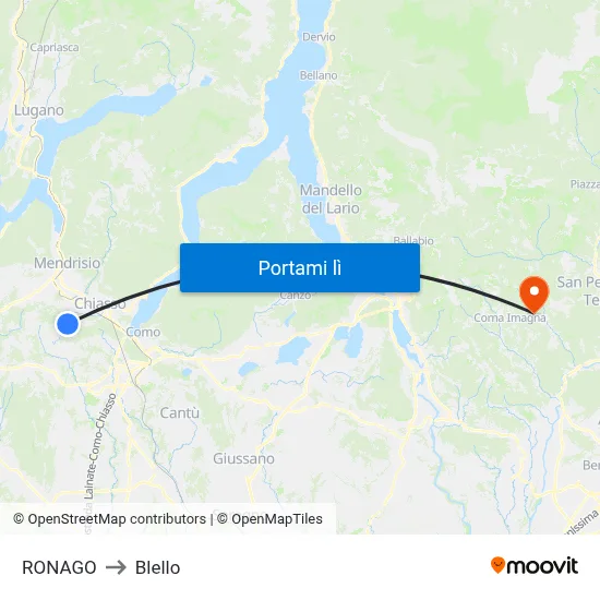 RONAGO to Blello map