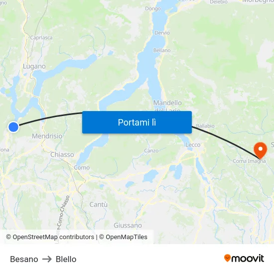Besano to Blello map