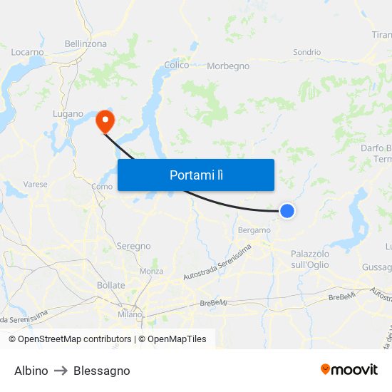 Albino to Blessagno map