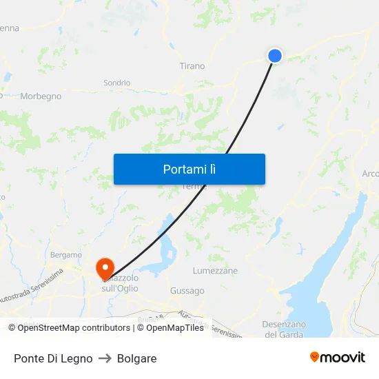 Ponte Di Legno to Bolgare map