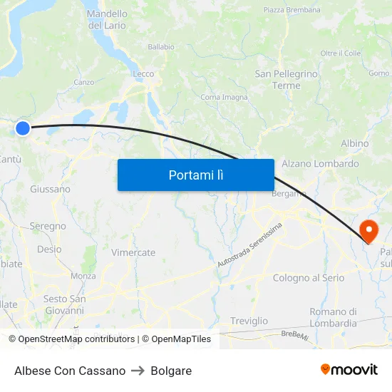Albese Con Cassano to Bolgare map