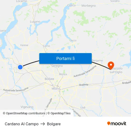 Cardano Al Campo to Bolgare map