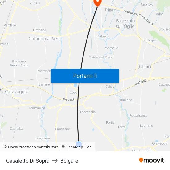 Casaletto Di Sopra to Bolgare map