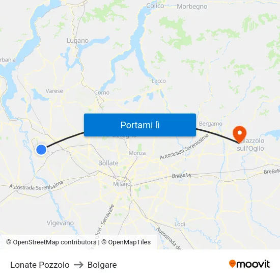 Lonate Pozzolo to Bolgare map