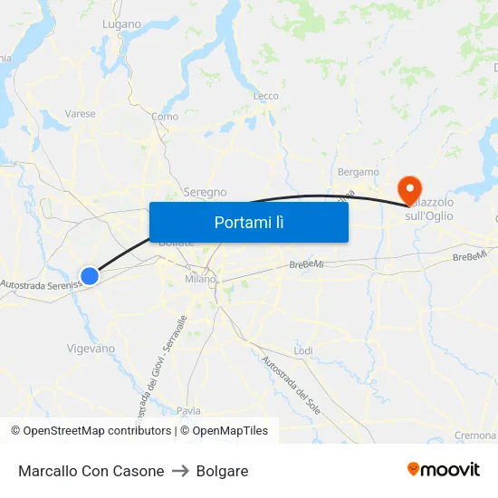 Marcallo Con Casone to Bolgare map