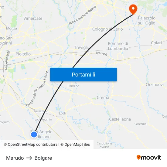 Marudo to Bolgare map