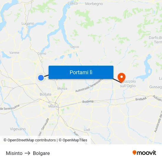Misinto to Bolgare map