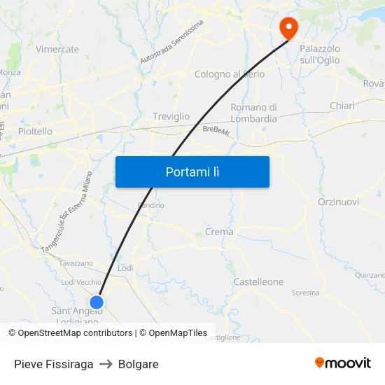 Pieve Fissiraga to Bolgare map