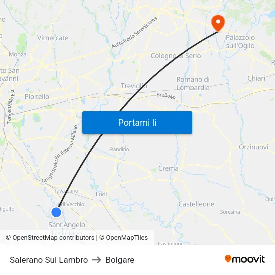 Salerano Sul Lambro to Bolgare map