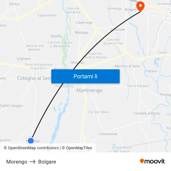 Morengo to Bolgare map