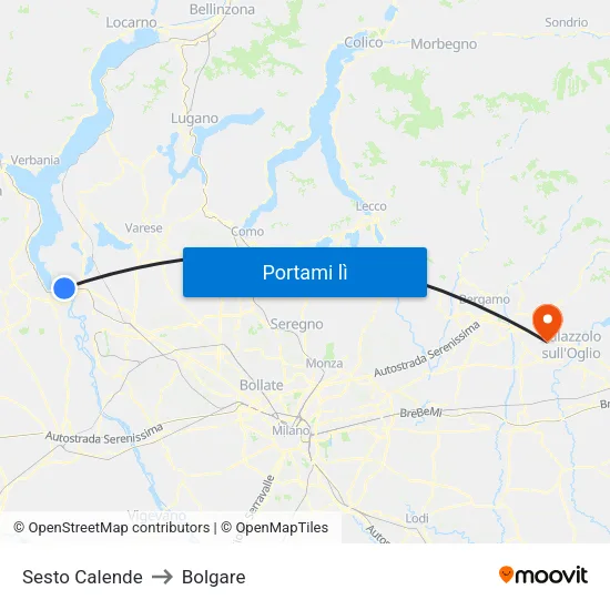 Sesto Calende to Bolgare map