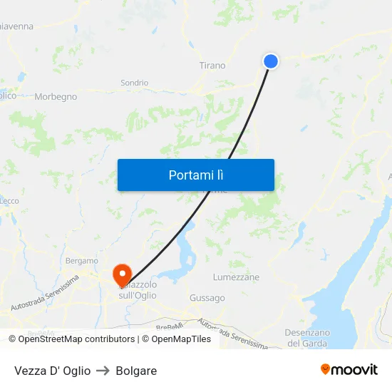 Vezza D' Oglio to Bolgare map