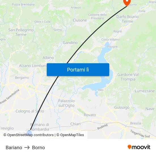 Bariano to Borno map
