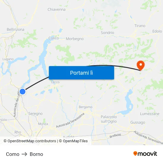 Como to Borno map