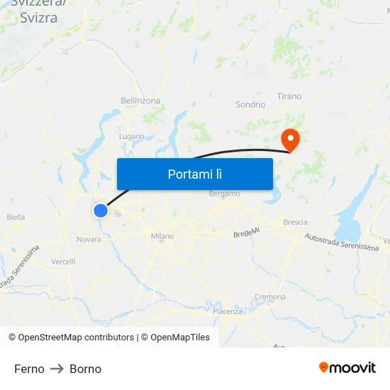 Ferno to Borno map