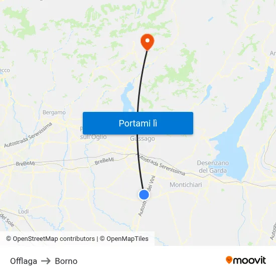 Offlaga to Borno map