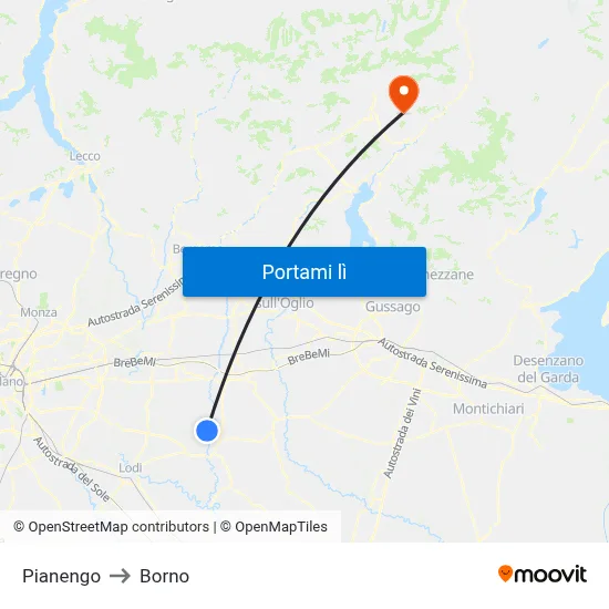 Pianengo to Borno map
